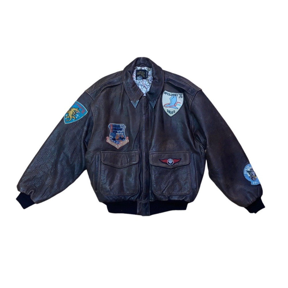 Vintage Avirex Limited Type A-2 Brown Leather Bomber Flight Jacket size M